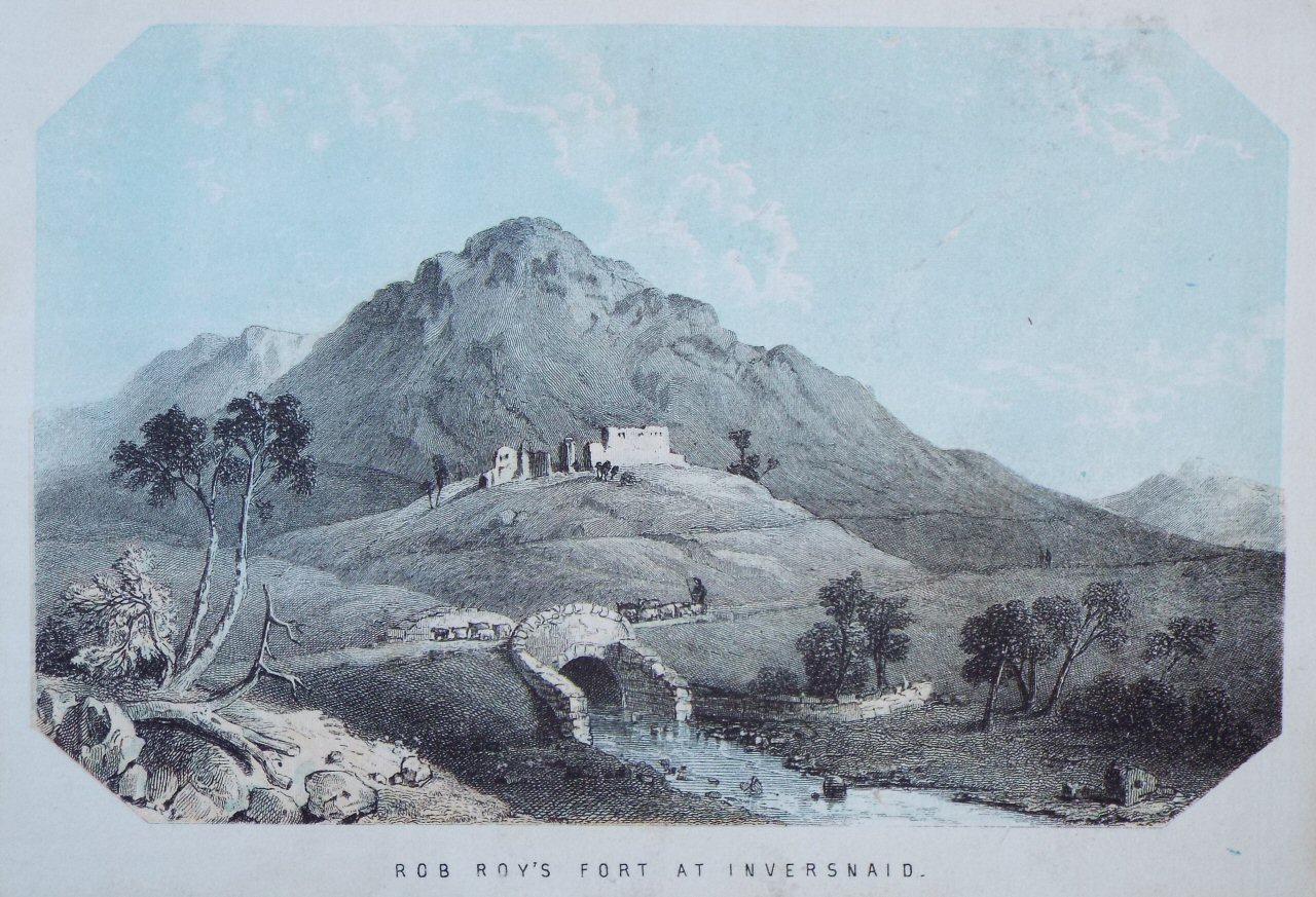 Chromo-lithograph - Rob Roy's Fort at Inversnaid.